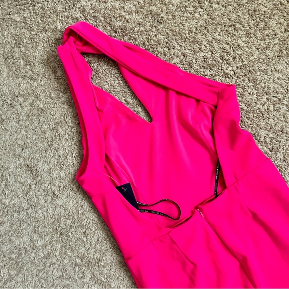 RACHEL ROY One Shoulder Gown / XL - Pink Sizzle / NWT - Picture 6 of 7